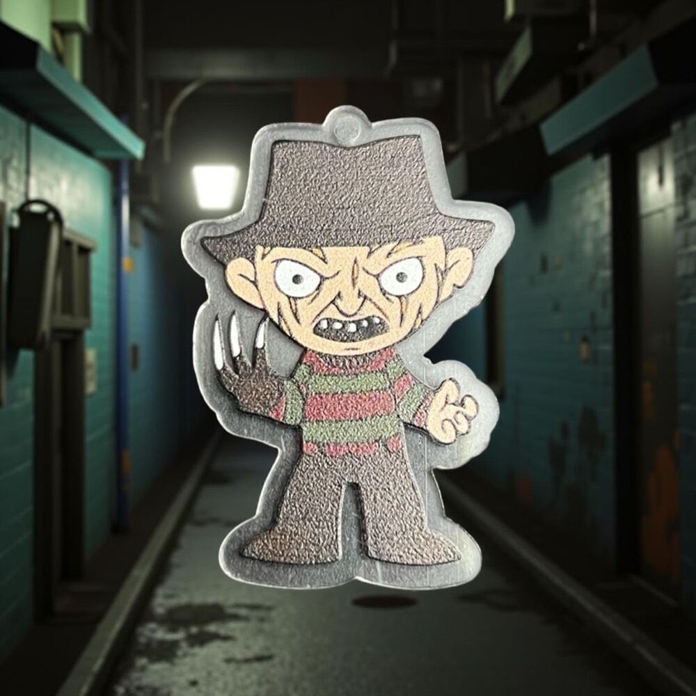 Halloween Freddy Kruger Plastic Color Key Chain Charm 1.5” B6
